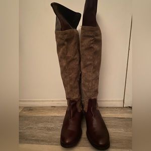 Suede knee high boots